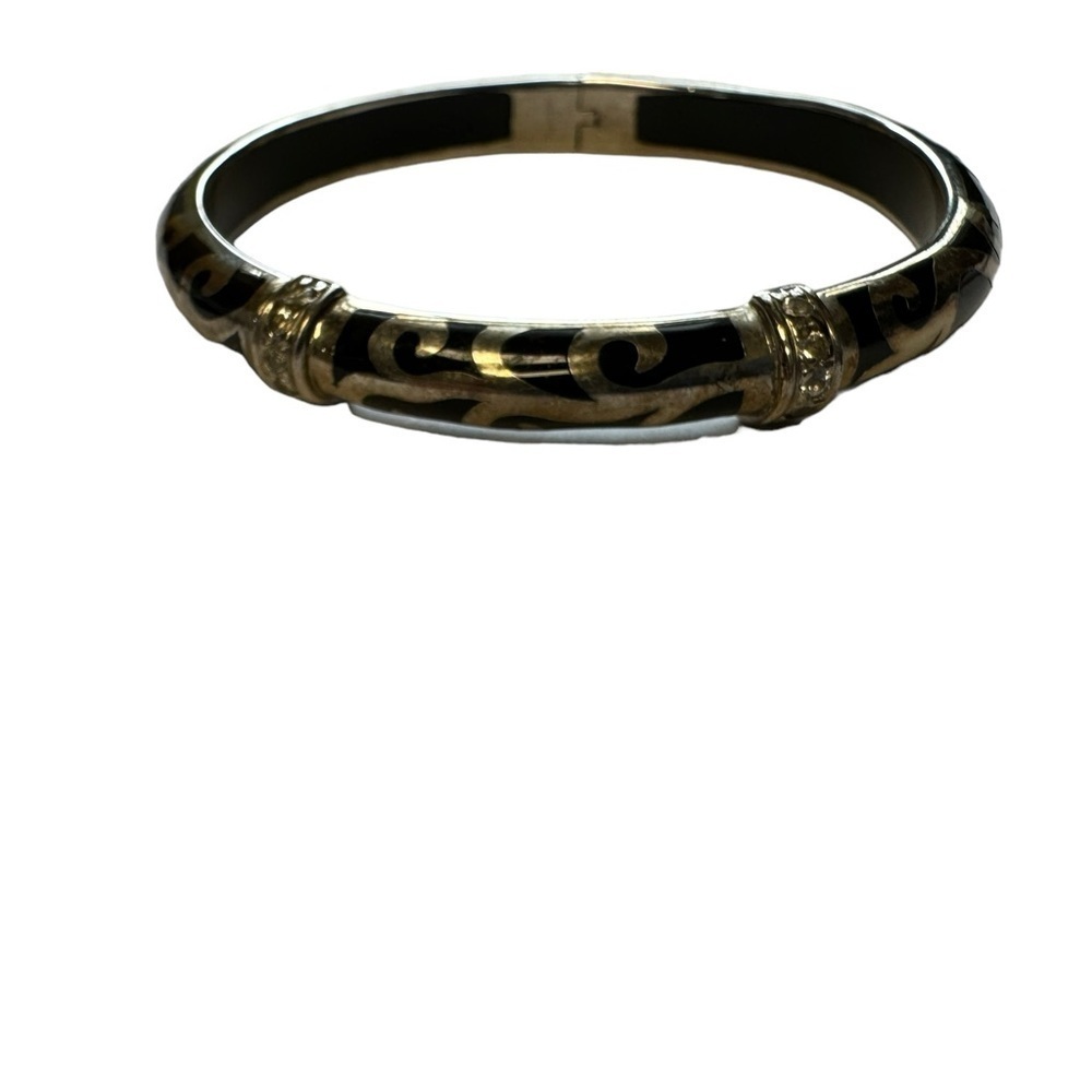 Angelique de Paris Veranda Black Resin Sterling Silver Bracelet With CZ - Picture 6 of 10
